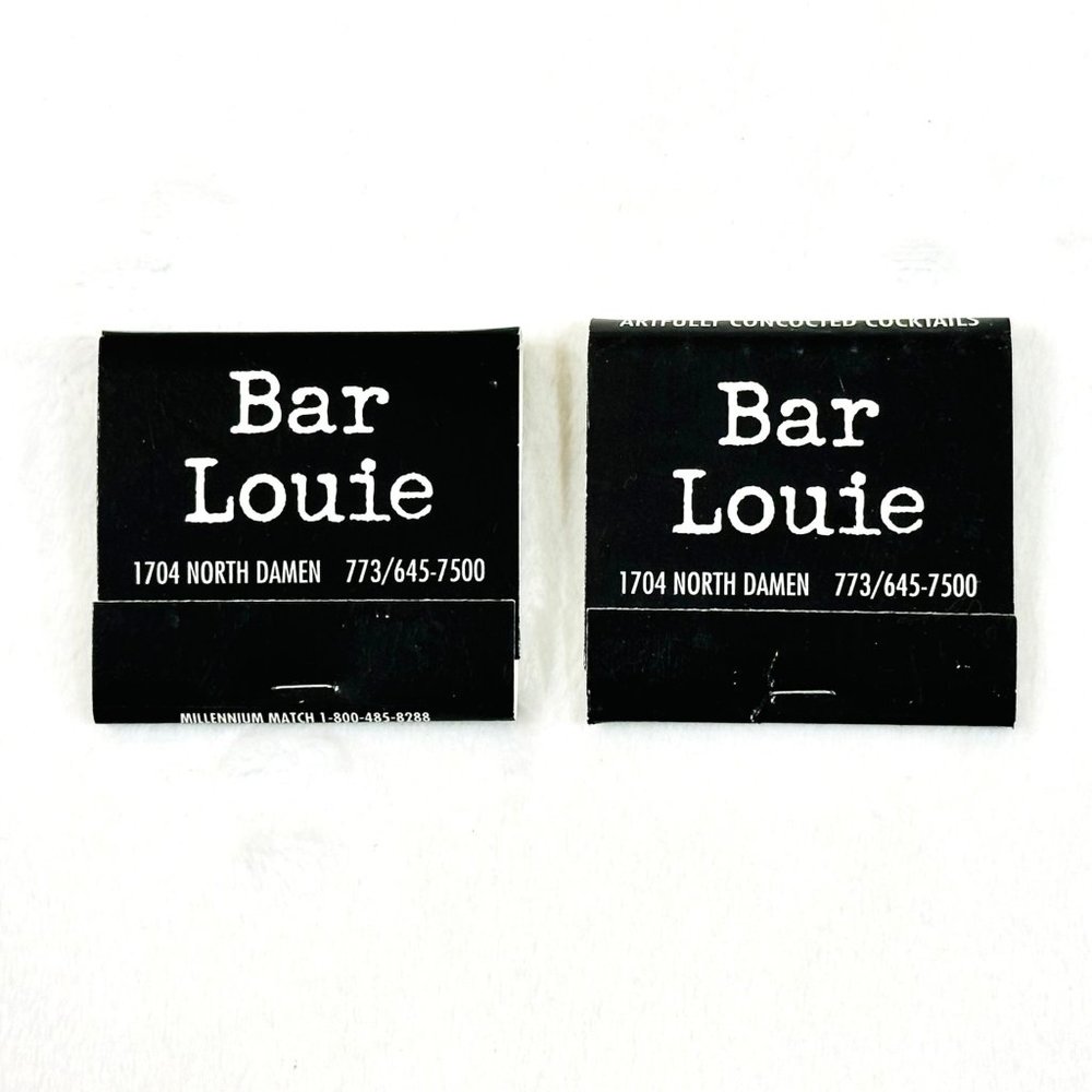 Bar Louie Chicago Illinois - Bucktown - Lincoln Park - Wrigley Two FULL Matchboo